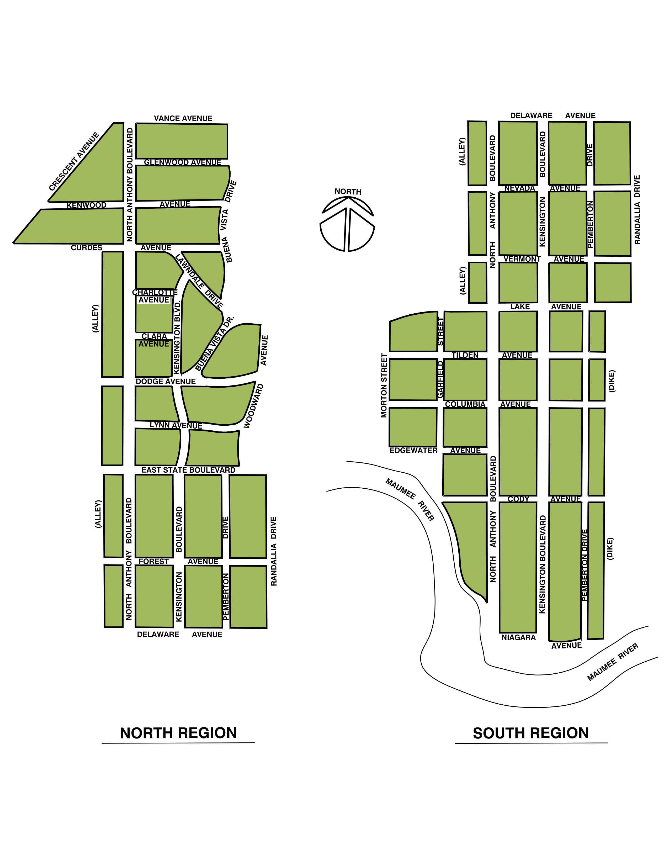 North Anthony Area Association Regions Map