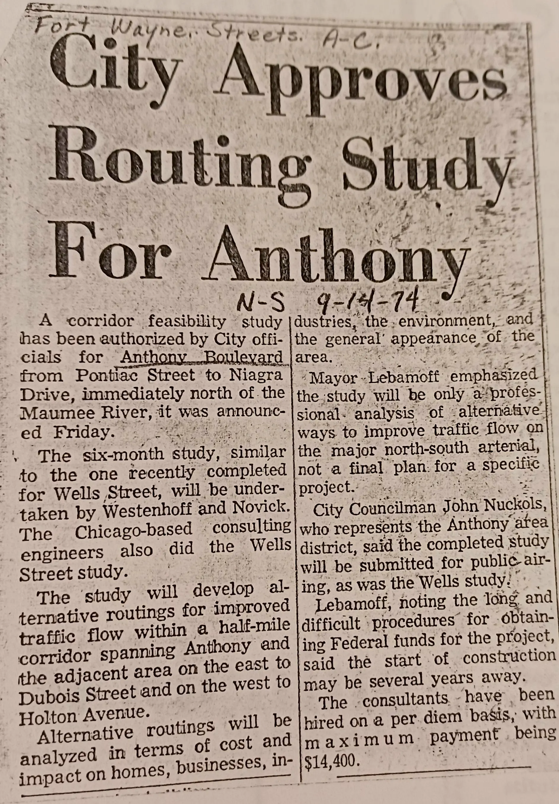 Newspaper article about widening study