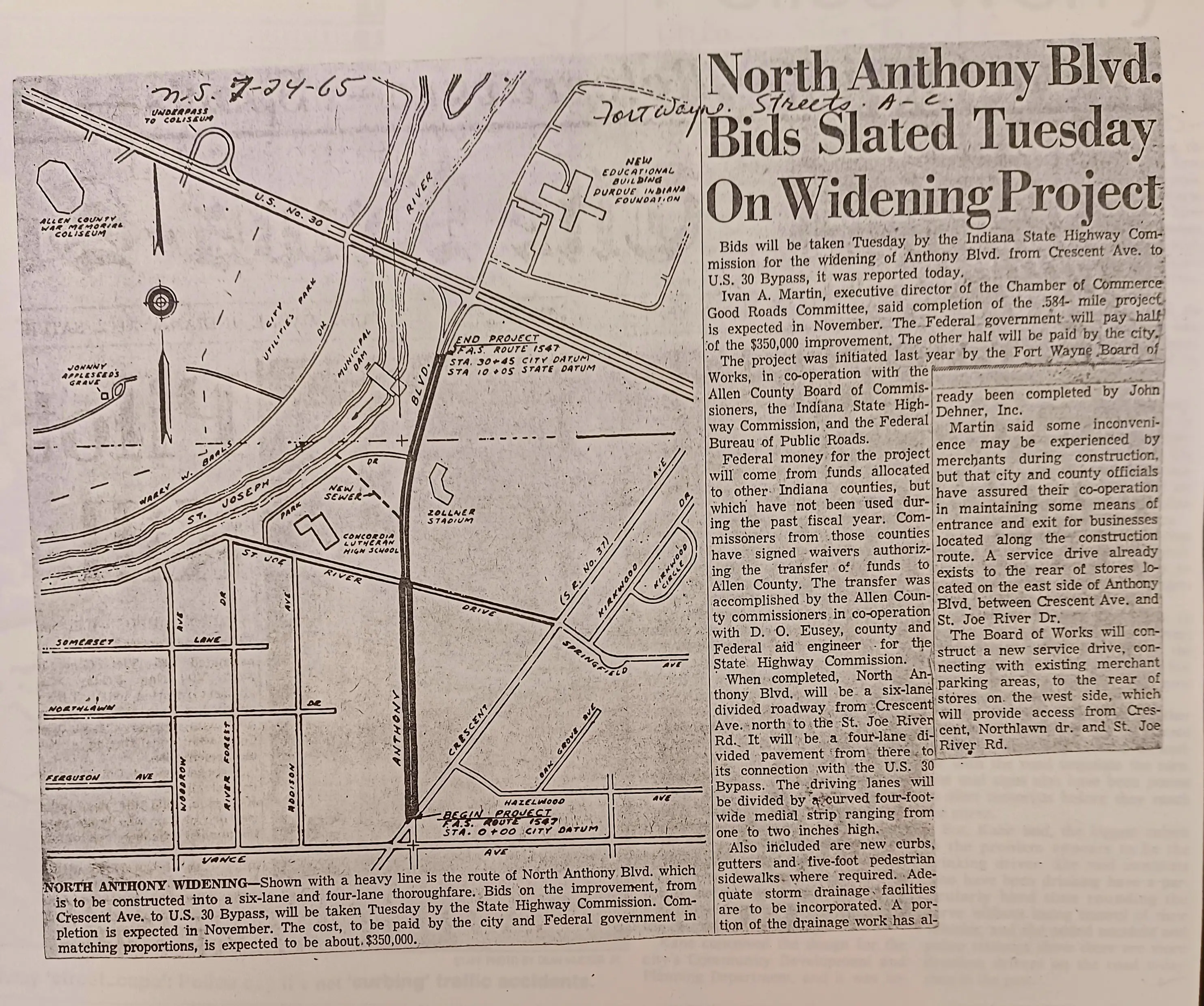 1965 article about widening